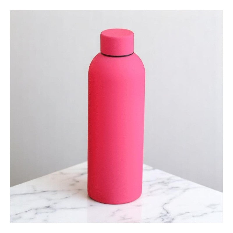 Bidon, butelka termiczna 500ML, stal nierdzewna z powłoką SOFT TOUCH fuksja BD46F