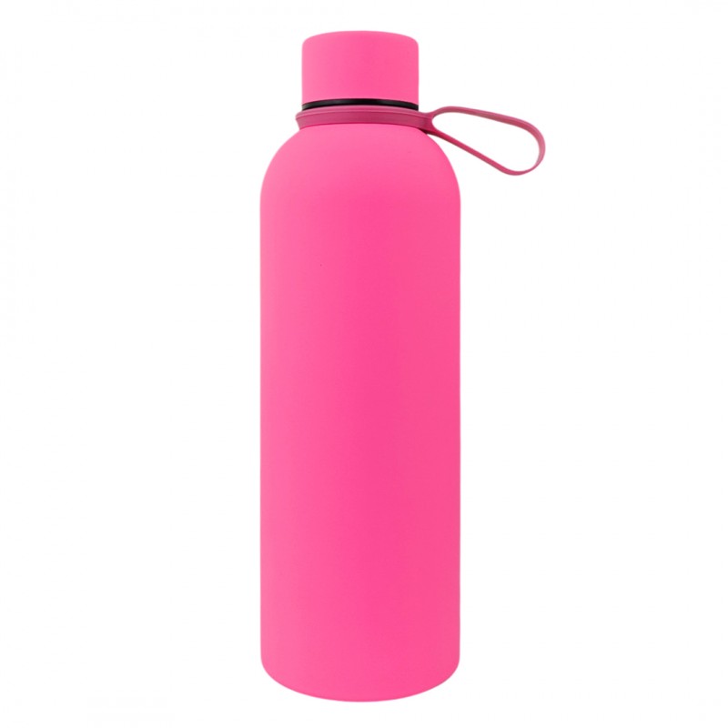 Bidon, butelka termiczna 500ML, stal nierdzewna z powłoką SOFT TOUCH fuksja BD46F