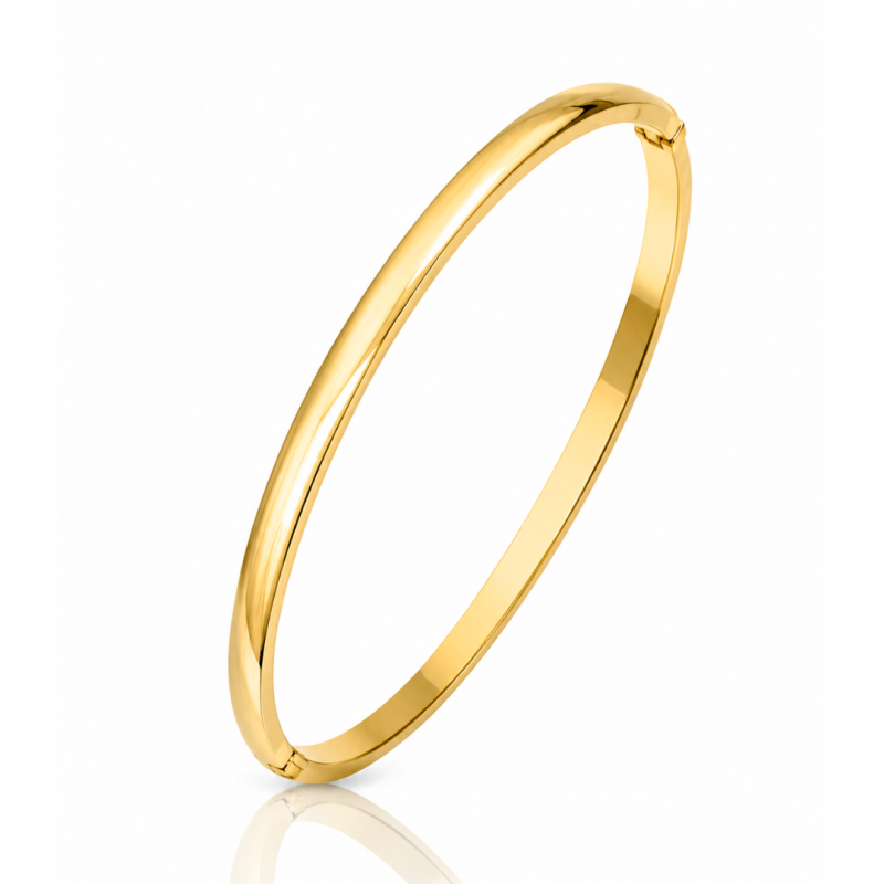Bransoletka na rękę stal chirurgiczna pozłacana 14k złotem, 3mm gładka obręcz BST1759