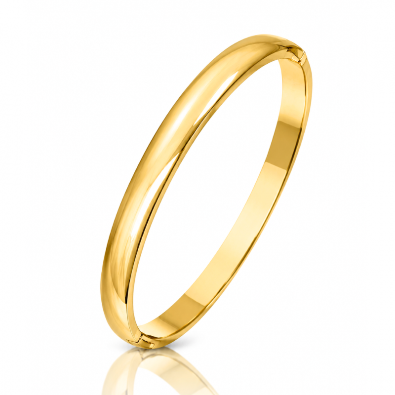 Bransoletka na rękę stal chirurgiczna pozłacana 14k złotem, 5mm gładka obręcz BST1760
