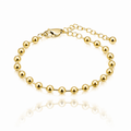Bransoletka na rękę stal chirurgiczna pozłacana 14k złotem, kuleczki 6mm BST1762