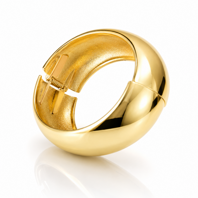 Bransoletka na rękę stal chirurgiczna pozłacana 14k złotem, obręcz BST1728