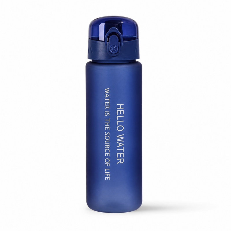 Butelka na wodę, sportowy bidon HELLO WATER 600ML niebieski BD68