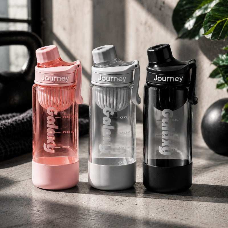 Butelka na wodę z uchwytem, sportowy bidon z miarką 800ML GALAXY różowy BD71R