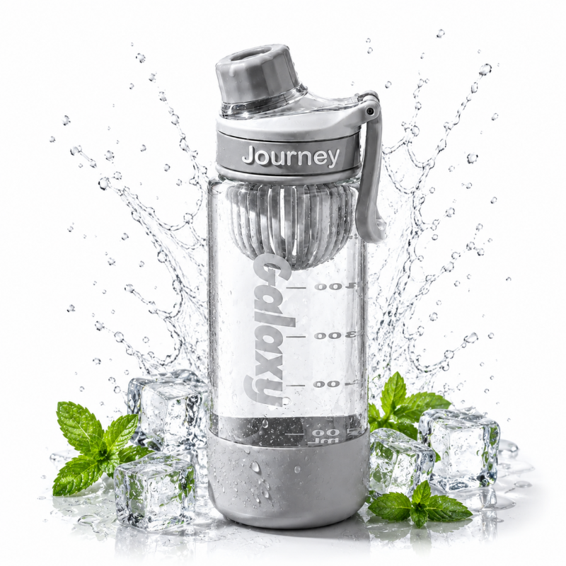 Butelka na wodę z uchwytem, sportowy bidon z miarką 800ML GALAXY szary BD71SZ
