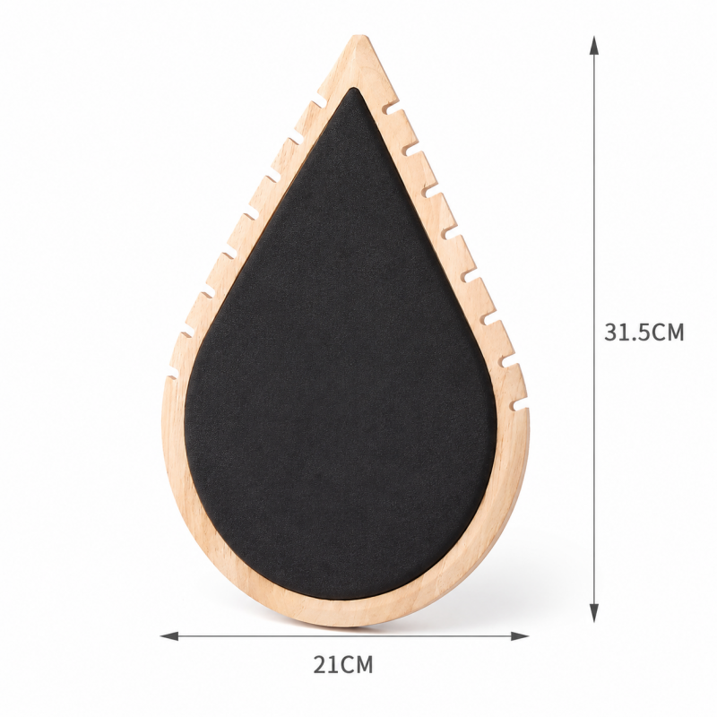 Ekskluzywny ekspozytor na naszyjniki, czarna ŁEZKA DUŻA 31cm E45CZ