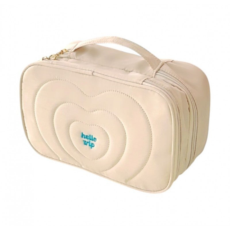 Kosmetyczka damska pikowana kuferek z rączką 24 x 9 x 15 cm KS132K