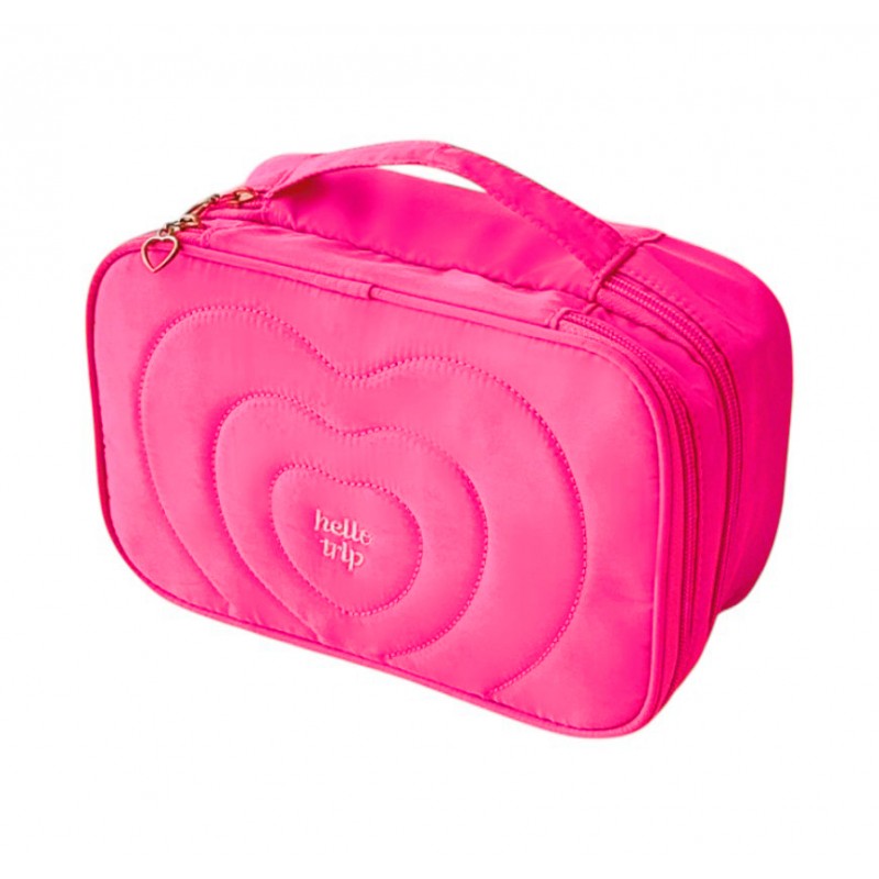 Kosmetyczka damska pikowana kuferek z rączką 24 x 9 x 15 cm KS132R