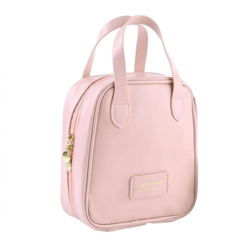 Kosmetyczka organizer na kosmetyki z rączką 17x7x19cm różowa KS128R