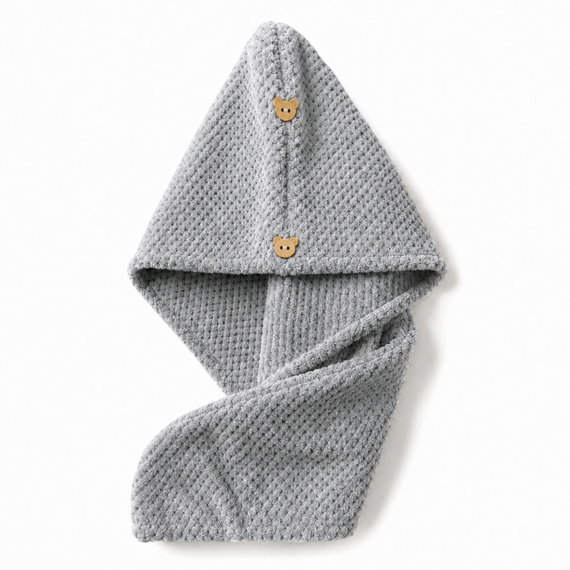 Ręcznik, kapturek, turban do włosów, bardzo chłonny, grafit 65x25 cm REC60GRAF