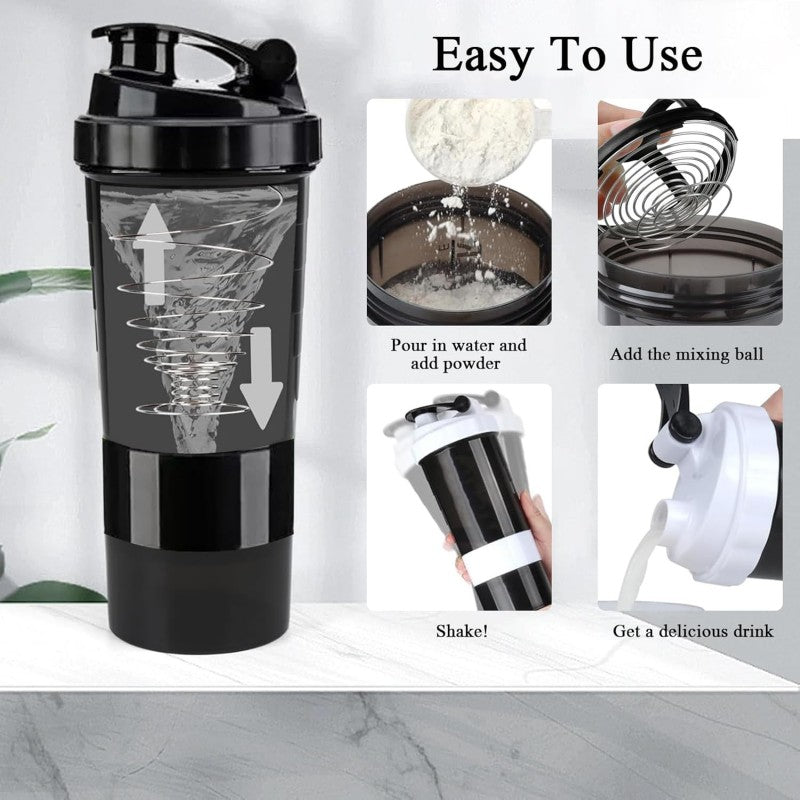 Shaker sportowy, bidon Twist Off do odżywki białkowej z sitkiem 500ML BD55CZ