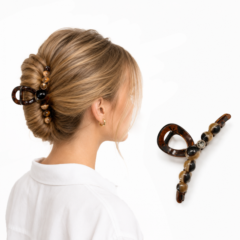Spinka do włosów brąz XL elegancka klamra SP468