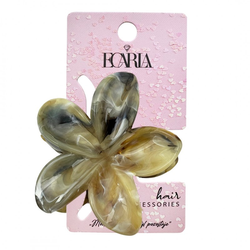 Spinka do włosów klamra XL kwiat Perłowy melanż 7,5cm x 8cm SP348
