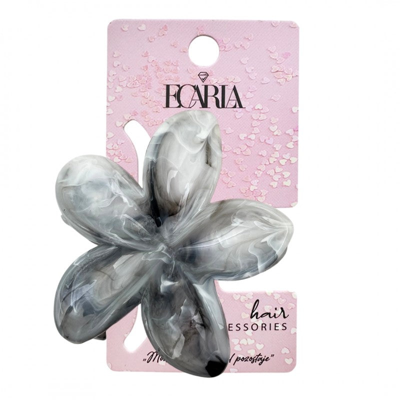 Spinka do włosów klamra XL kwiat Perłowy melanż 7,5x8cm SP346
