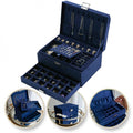 Szkatułka na biżuterię kuferek etui organizer kobalt PD119GRAN