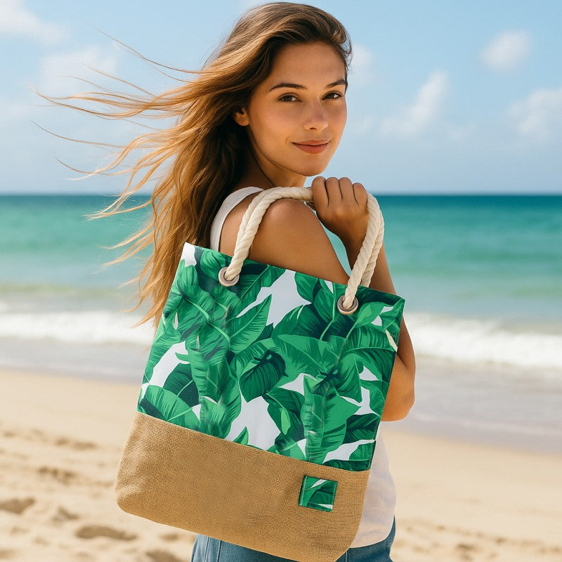 Torba plażowa Liście Pleciona PL151