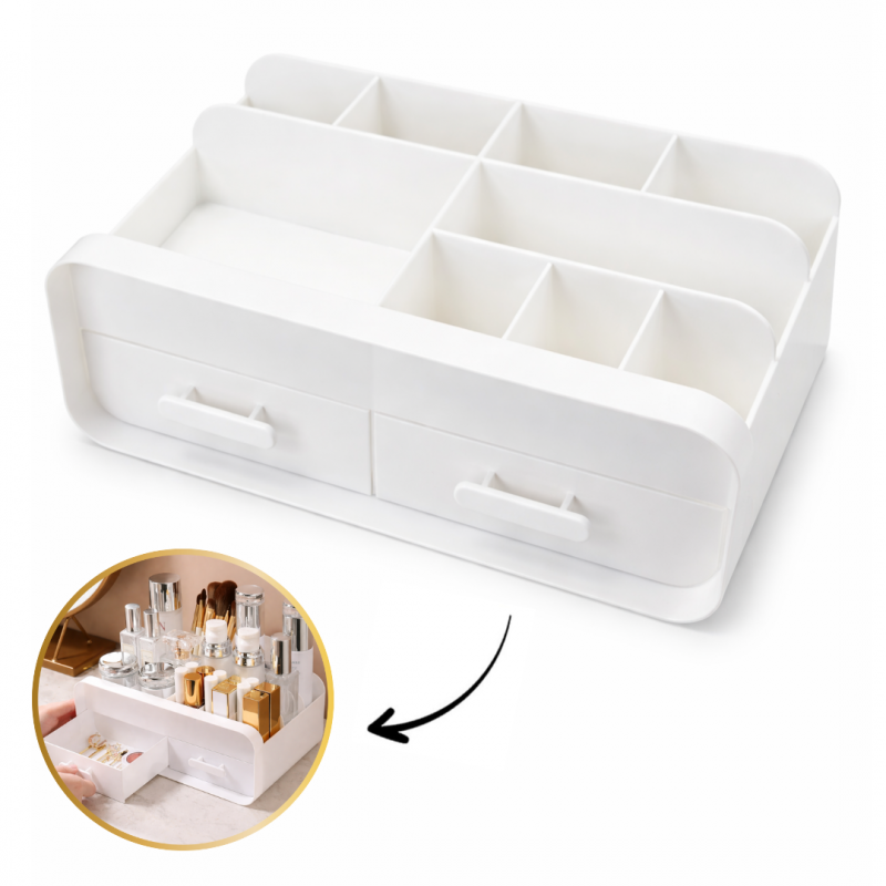 Wielofunkcyjny organizer na kosmetyki z szufladkami 26x10x16 cm CB46