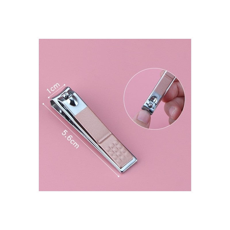 Zestaw akcesoriów do manicure w etui różowa świnka 7w1 AK07